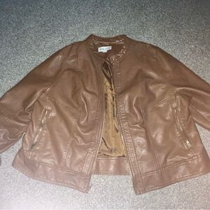 Ava & Viv Tan Faux Leather Jacket